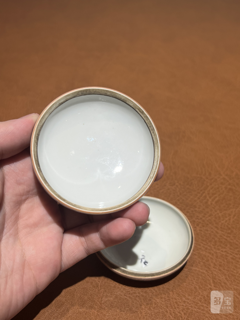 清光绪 豇豆红釉印盒 - 图6